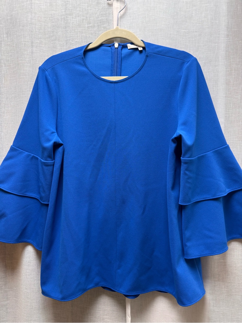 Tibi Royal Blue Ruffle Sleeve Tunic